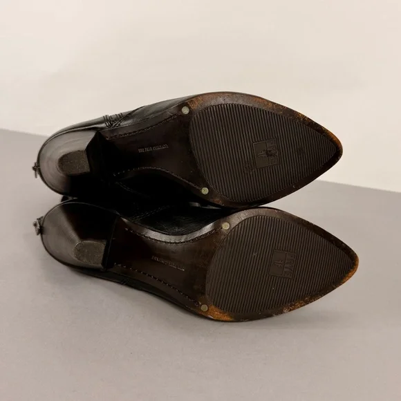 Frye Regina Zip Black Leather Boots - Picture 12 of 12